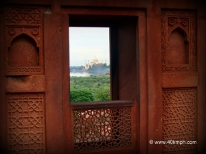 View of Taj Mahal from Akbari Mahal, Agra Fort