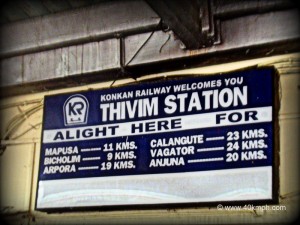 Distance - Thivim Railway Station to various Tourist Places in Goa