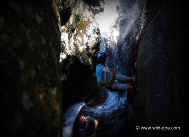 Abseiling Training at Netravali Waterfalls (Sanguem, Goa, India)