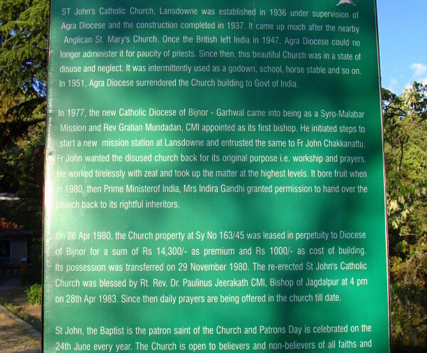 About: St. John's Catholic Church (Lansdowne, Pauri Garhwal, Uttarakhand, India)