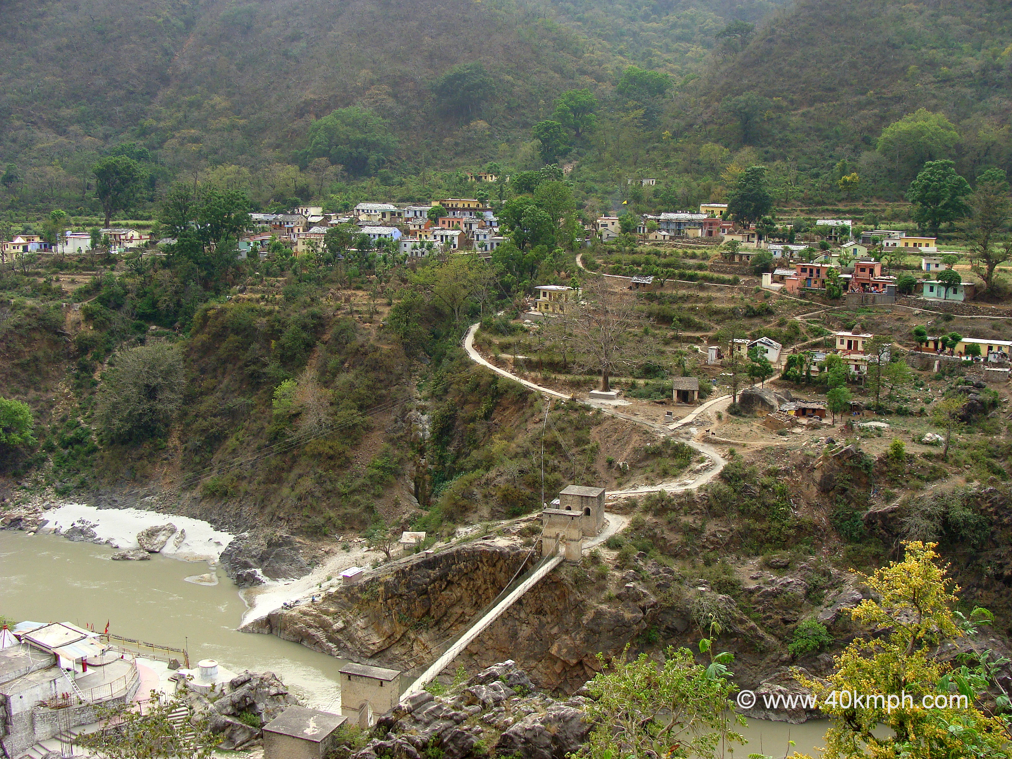 View of Dhari Gaon from Kaliyasaur (Pauri Garhwal, Uttarakhand, India)