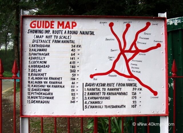 Distance from Nainital (Uttarakhand, India) to other Cities and Towns