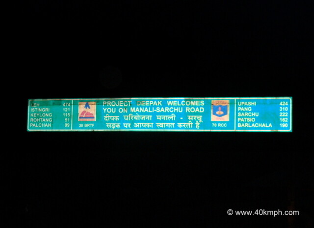 Distance Chart at Manali (Himachal Pradesh, India)