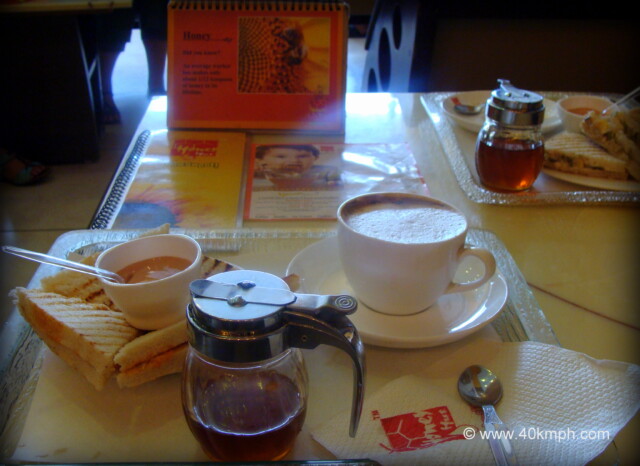 Grill Cheese Sandwich and Honey Cappuccino for Breakfast at Honey Hut, Rishikesh (Uttarakhand, India)