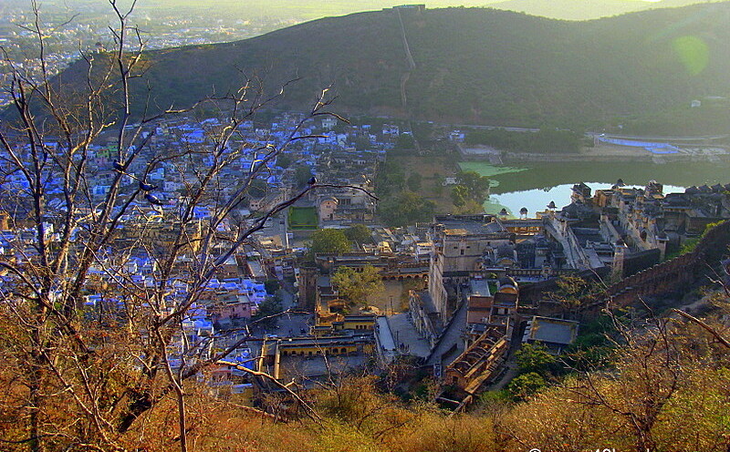 View of Bundi City and The Palace from Taragarh Fort, Bundi, Rajasthan, India