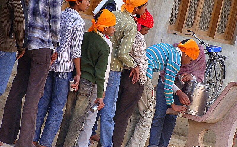 Tea Sewa at Gurdwara Guru Nanak Darbar, Pushkar, Rajasthan, India