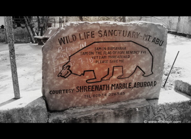Save Bear Message at Wild Life Sanctuary, Mount Abu, Rajasthan, India