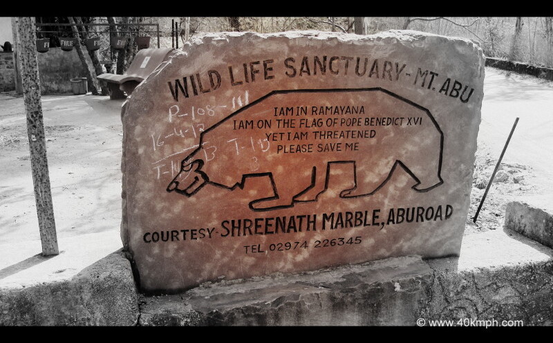 Save Bear Message at Wild Life Sanctuary, Mount Abu, Rajasthan, India