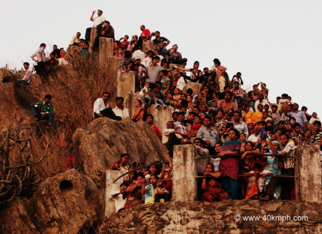 Tourist Watching Sunset, Sunset Point, Mount Abu, Rajasthan, India