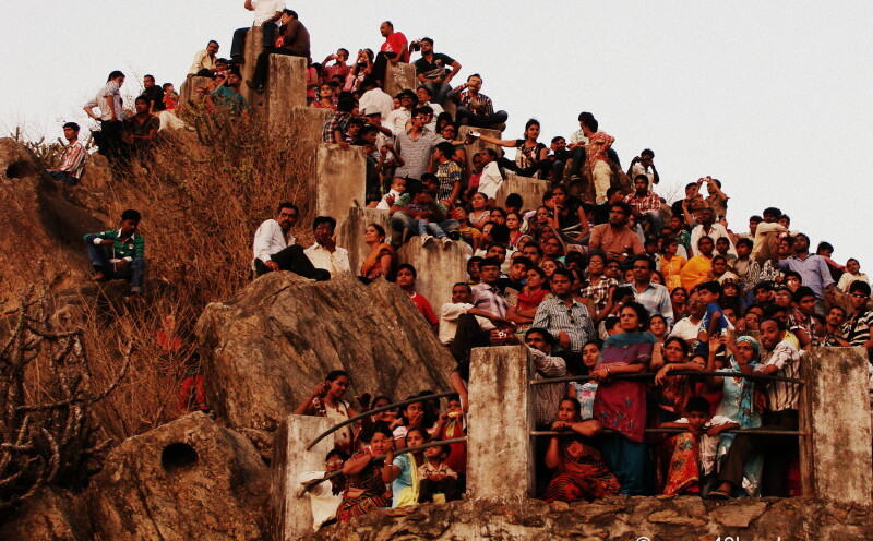 Tourist Watching Sunset, Sunset Point, Mount Abu, Rajasthan, India