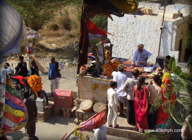 Om Banna and Shrine for Motorbike, Chotila Village, Pali, Rajasthan, India