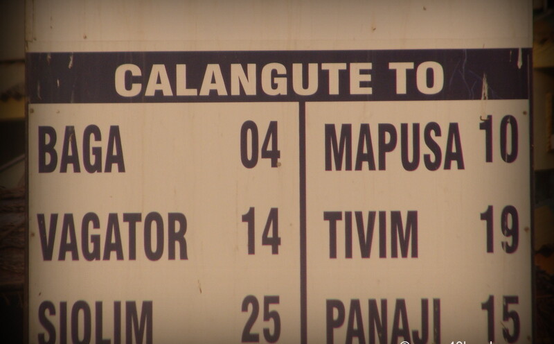 Distance Chart from Calangute (Goa, India)