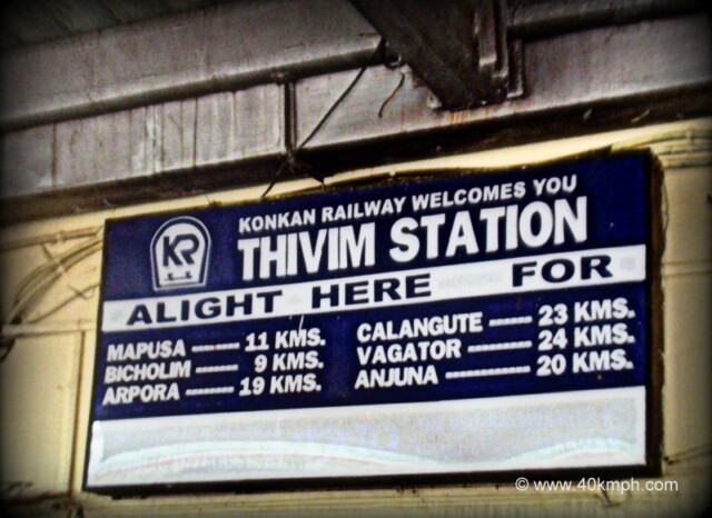 Distance from Thivim Railway Station to various Tourist Places in Goa (India)