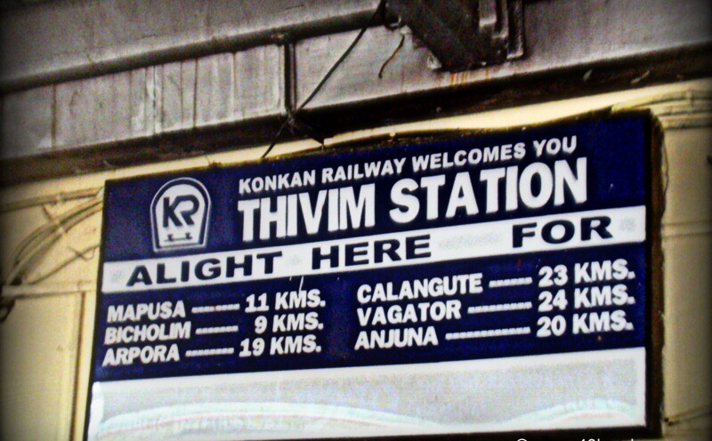 Distance from Thivim Railway Station to various Tourist Places in Goa (India)