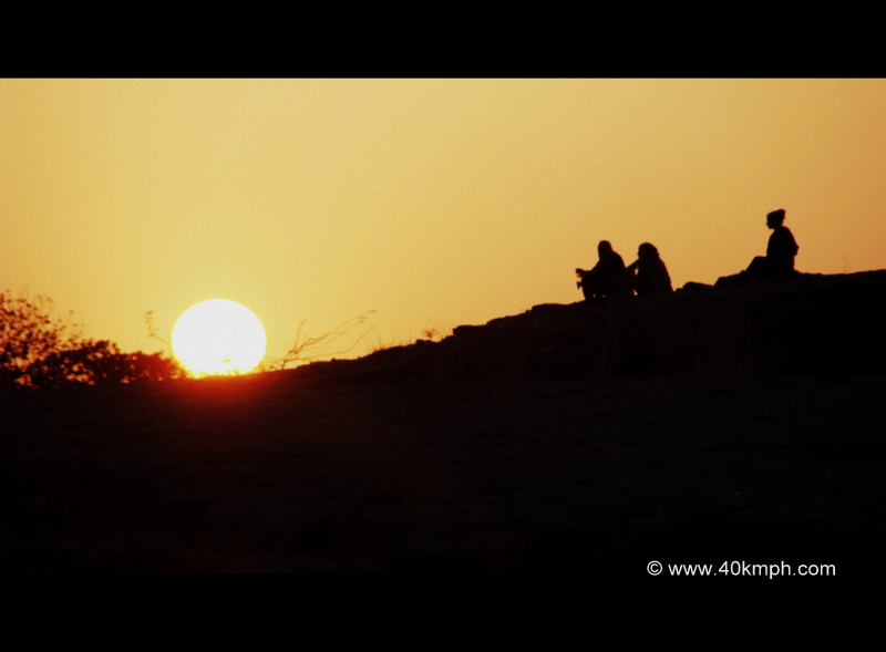 Tourist Watching Sunset near Jaswant Thada, Jodhpur, Rajasthan, India