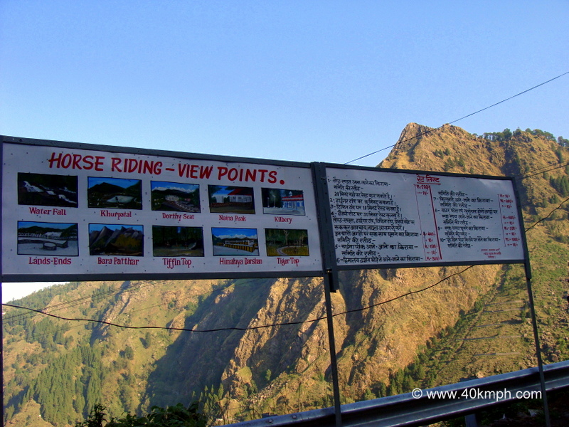 Horse Riding Rates and View Points, Nainital (Uttarakhand, India))