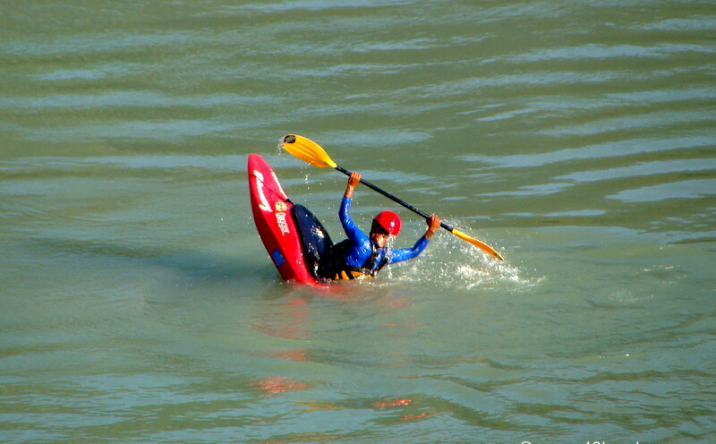 Kayak Training in the River Ganga in Rishikesh, Uttarakhand, India