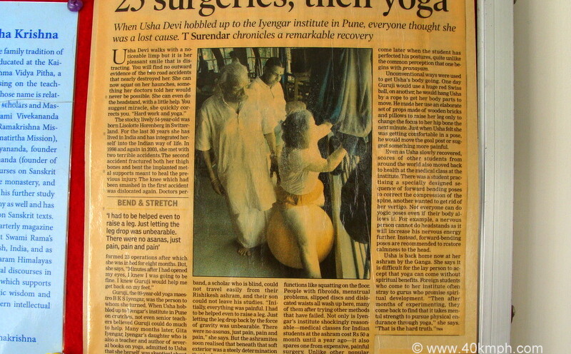 Newspaper Article on Yoga after Surgery