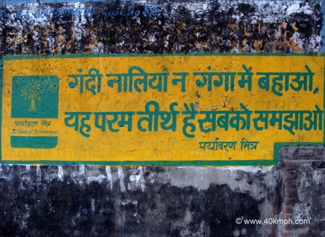 Save Ganga Slogan at Tapovan, Rishikesh, Uttarakhand, India