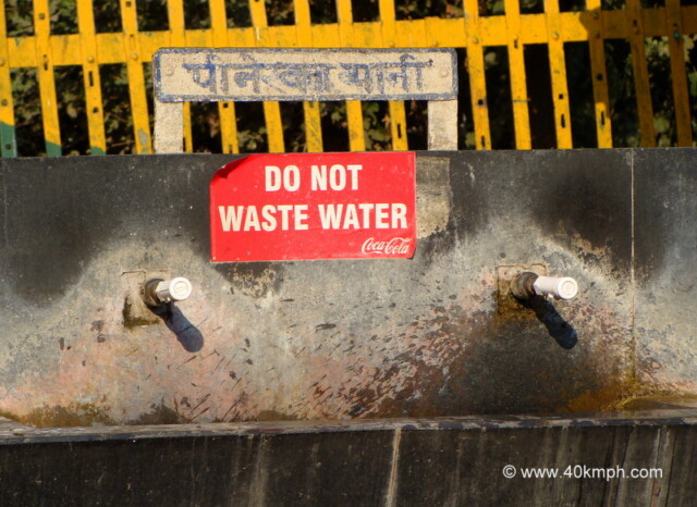 Save Water Slogan at Roorkee Railway Station, Uttarakhand, India