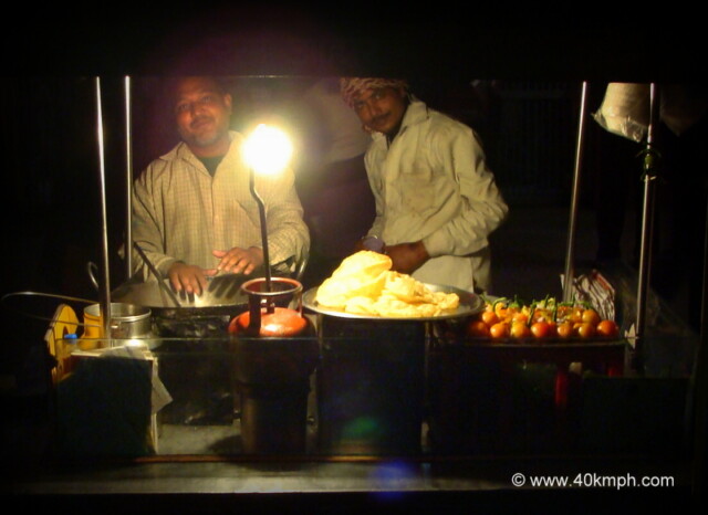 Chole Bhature wala at Chandausi Railway Junction, Uttar Pradesh, India