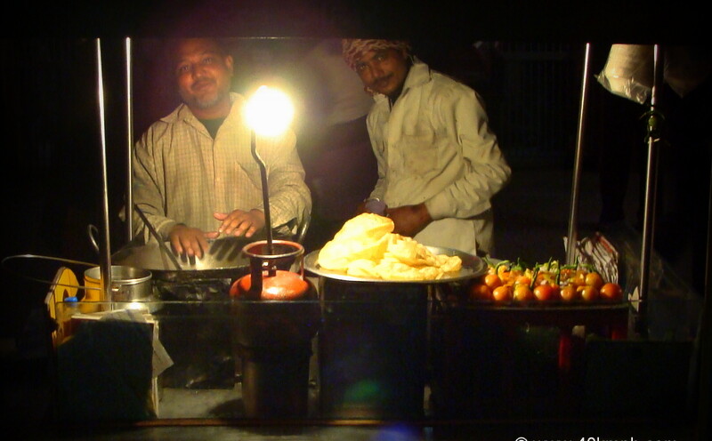 Chole Bhature wala at Chandausi Railway Junction, Uttar Pradesh, India