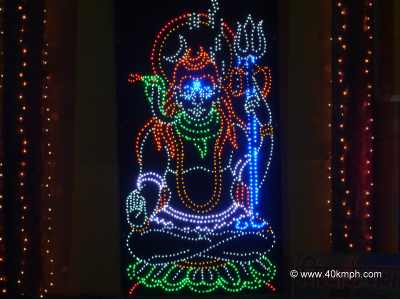 Decorative LED Light Lord Shiva at Maha Kumbh Mela - 2013, Allahabad, India