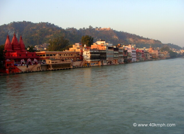 Haridwar City (Uttarakhand, India) on the Banks of River Ganga - View from Birla Setu