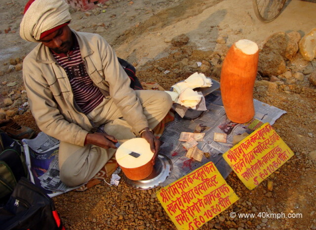 Selling Shri Ram Kandmool at Maha Kumbh Mela - 2013, Allahabad, India