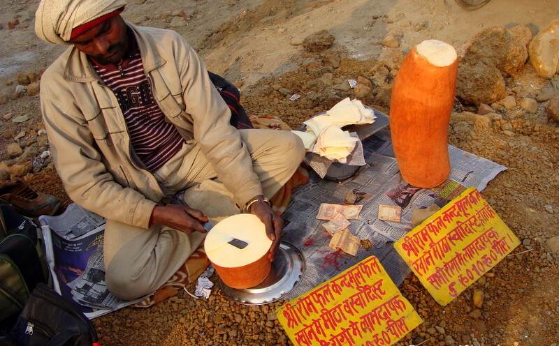Selling Shri Ram Kandmool at Maha Kumbh Mela - 2013, Allahabad, India