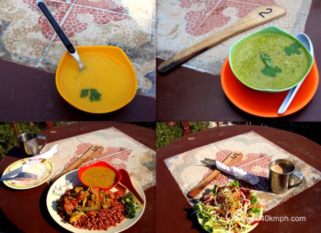 Soup Salad Lunch and Tea at Ramana’s Organic Cafe, Tapovan, Rishikesh, Uttarakhand, India