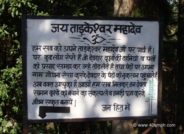 Save Trees Message at Tarkeshwar Mahadev Temple