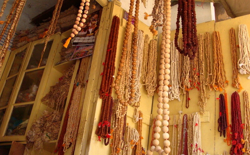 Handmade Malas at Asli Tulsi Kanthi Mala Wale, nearby Shah Ji Temple, Vrindavan, Uttar Pradesh, India