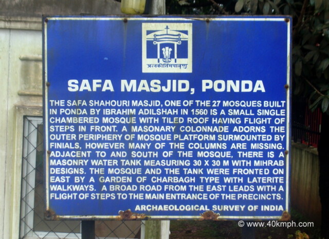 About: Safa Masjid, Ponda (Goa, India)