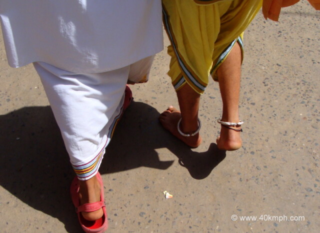 Ankle Bangles worn by Vallabh Sampradaya devotee in Vrindavan, Uttar Pradesh, India