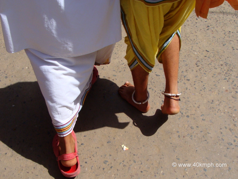 Ankle Bangles worn by Vallabh Sampradaya devotee in Vrindavan, Uttar Pradesh, India