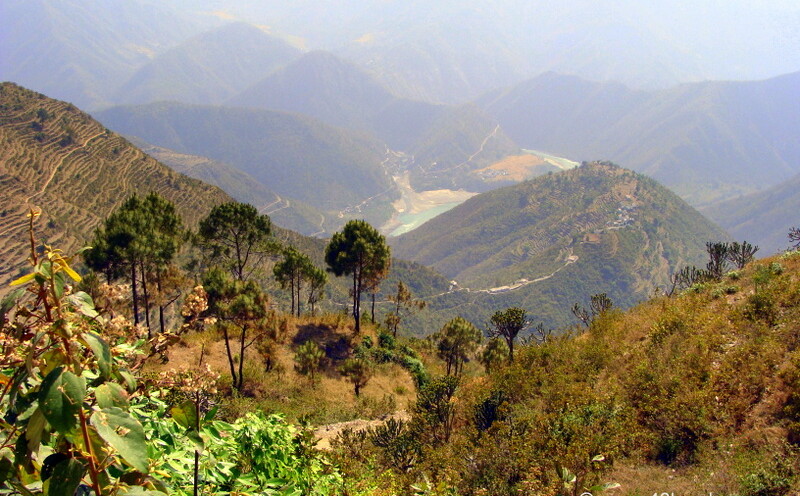 View of Ganga River from Danda Nagraja Temple, Pauri Garhwal, Uttarakhand, India