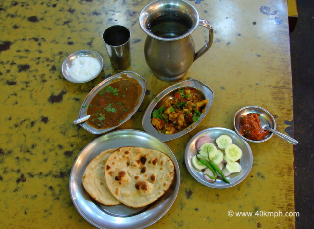 Aloo Gobhi, Rajma Mah, Tandoori Roti for Dinner at New Khanduri Hotel and Restaurant, Joshimath, Uttarakhand, India