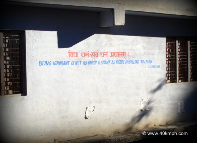 Quotes on School Wall at Swami Pranavananda Vidya Mandir, Joshimath, Uttarakhand, India