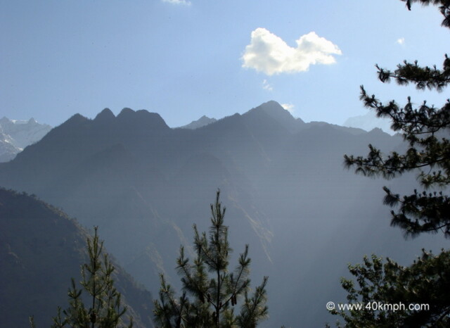 View of Sleeping Beauty Mountain from Joshimath, Uttarakhand, India