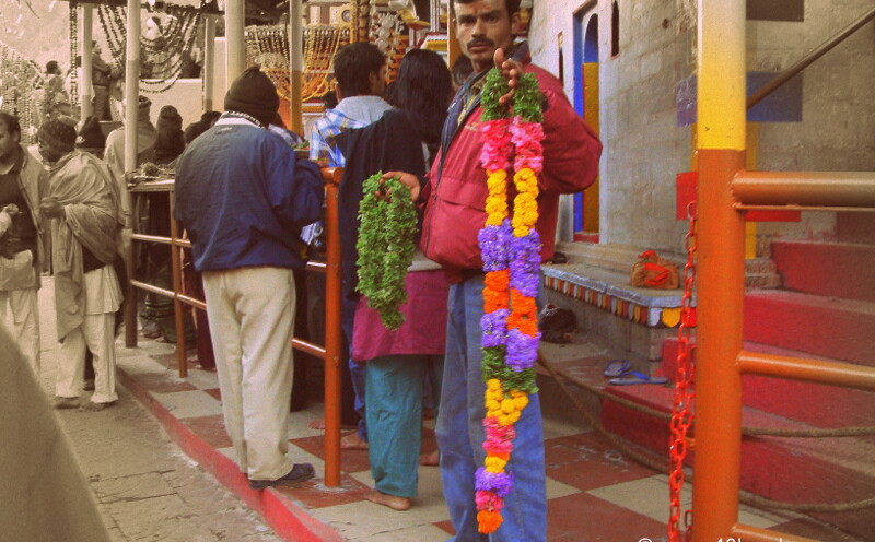 A Flower Seller at Badrinath, Uttarakhand, India