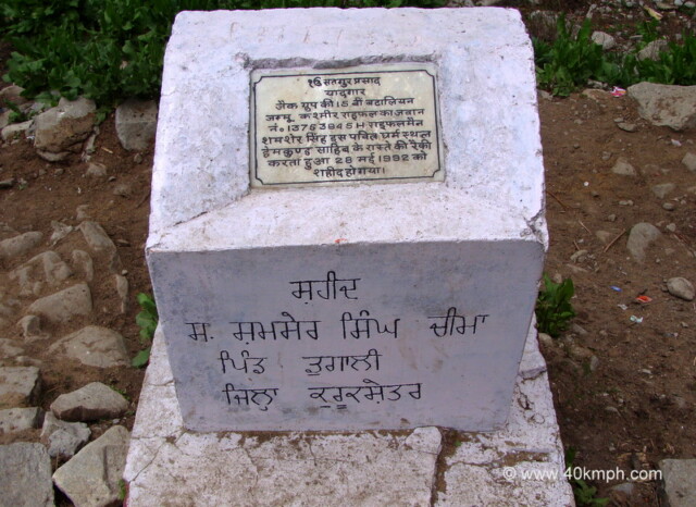 A Memorial Plaque for Soldier at Ghangaria, Uttarakhand, India