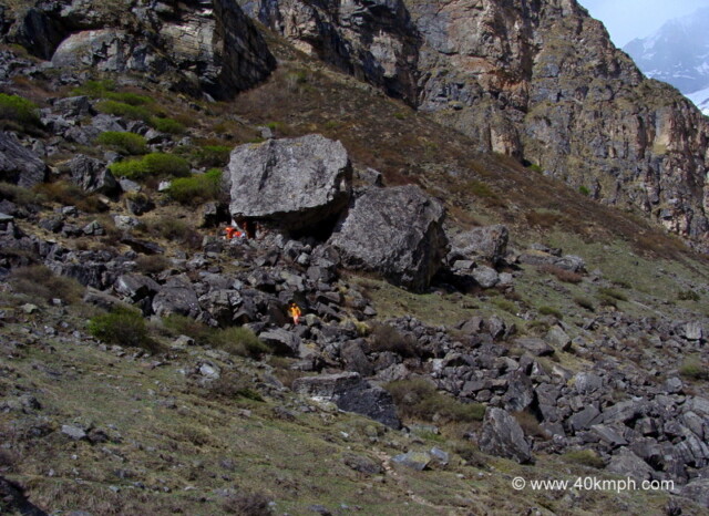 Boulder Cave nearby Charan Paduka, Badrinath, Uttarakhand, India