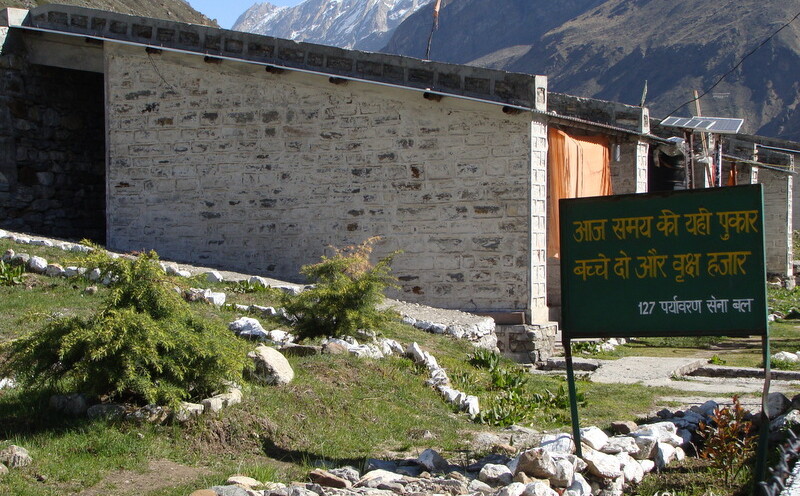 Family Planning and Environmental Slogan in Hindi at Badrinath, Uttarakhand, India