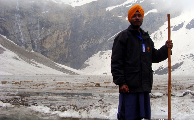 A Sikh Guard at Hemkund Lake, Uttarakhand, India