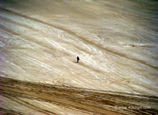 Man Walking in Sambhar Lake, Rajasthan, India