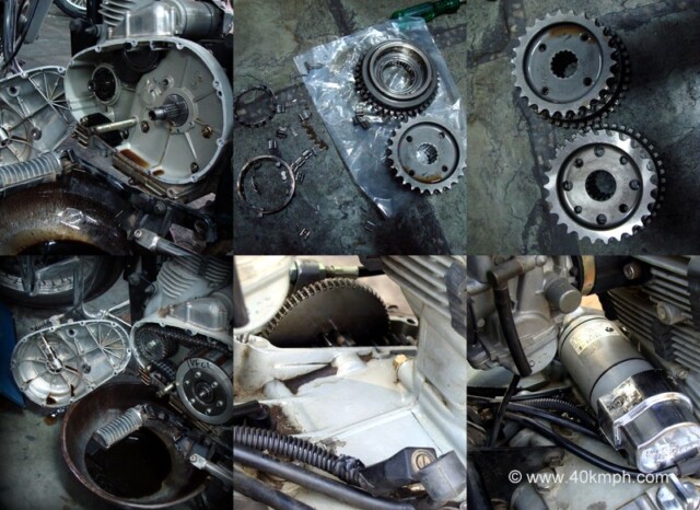 Royal Enfield Thunderbird Disintegrated Sprag Clutch Gear Set Assembly and Starter Motor Replacement