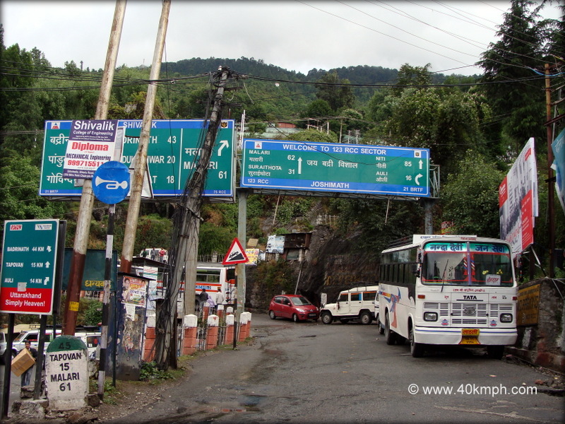 Tourist Places Distance Chart, Joshimath, Uttarakhand, India