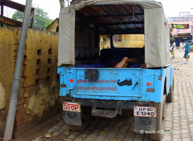 Not so Funny Quote Behind Jeep in Vrindavan, Uttar Pradesh, India
