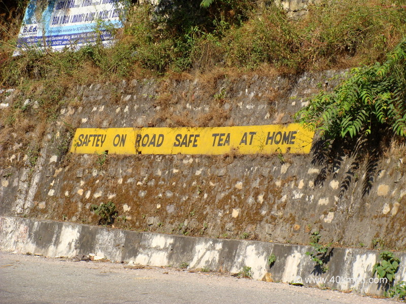 Road Safety Slogan at Gular, Tehri Garhwal, Uttarakhand, India